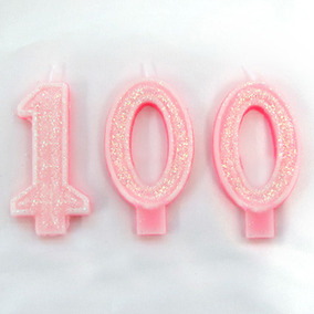 반짝이 100일 숫자초세트-핑크(3P)