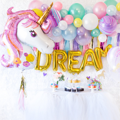 (유니콘-핑크) 호일풍선 생일파티용품 생일풍선 별풍선
